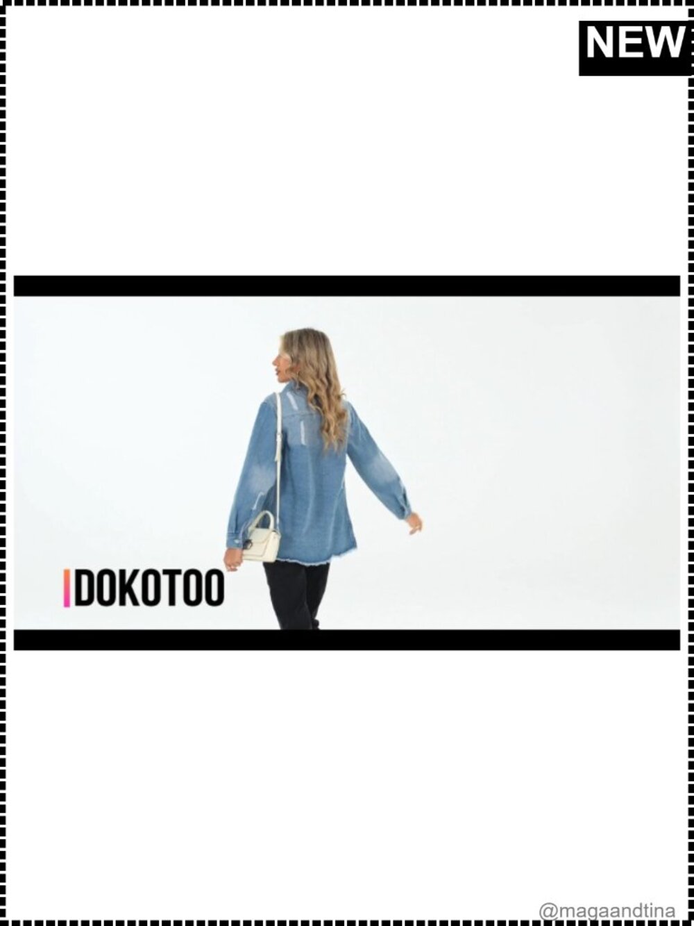 Oversized Button Down Distressed Denim Jean Jacket - Picture 4 of 6